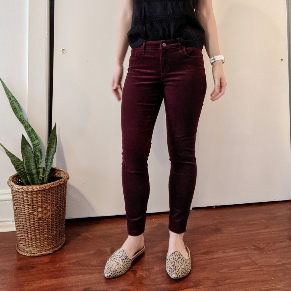 Old Navy Maroon Corduroys- RockStar Mid-rise